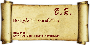 Bolgár Renáta névjegykártya